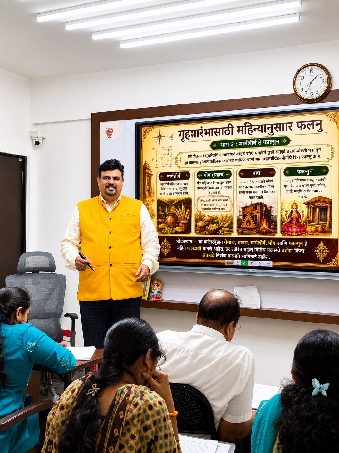 Dr. Abhay Agaste teaching a Vastu Shastra session at JVSIRC Gurukul